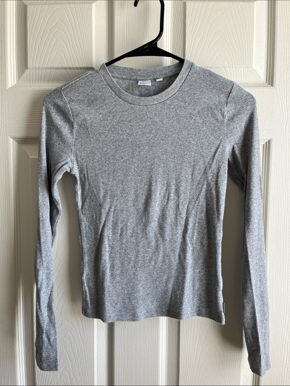 TNA Heather Gray Long Sleeve Crew Neck Top